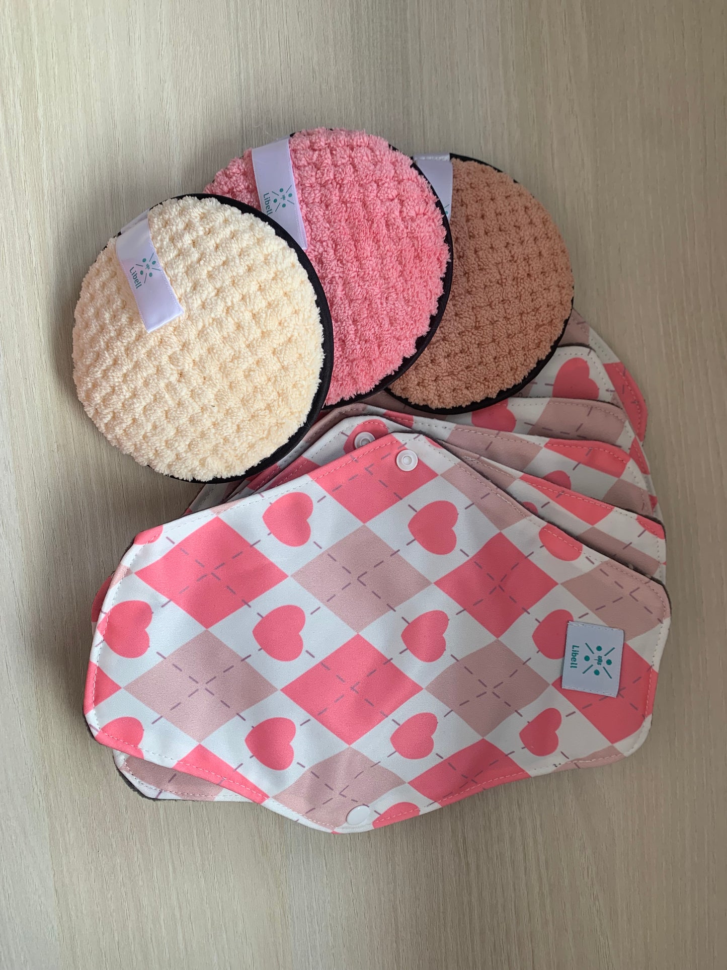 Pack Essentiel féminin - 6 Serviettes hygiéniques lavables + 3 Cotons lavables