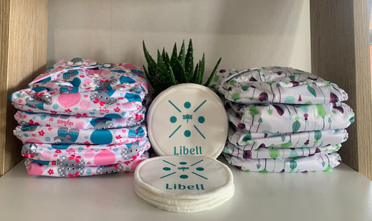 Pack Liberté Maternité - 10 Couches lavables + 12 Coussinets d'allaitement lavables