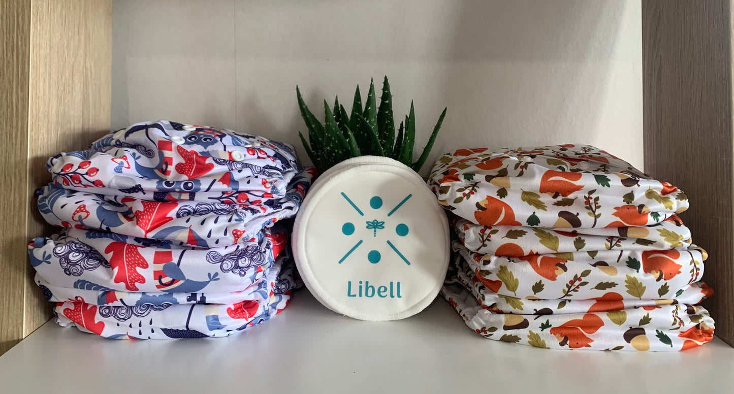 Pack Liberté Maternité - 10 Couches lavables + 12 Coussinets d'allaitement lavables